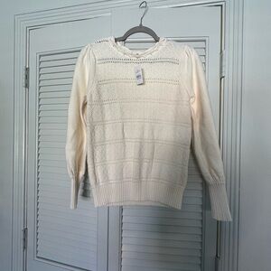 LOFT Cream Crew Neck Sweater